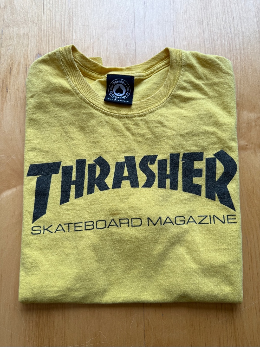 Thrasher Skateboard Magazine Yellow Logo T Shirt Mens Medium Streetwear Skater